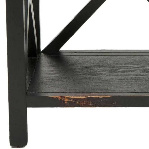 Safavieh AMH6501A Lucas Low Etagere Distressed Black