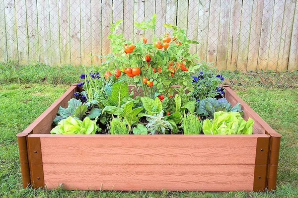 Frame It All Classic Sienna Raised Garden Beds - 2 inch Profile - 4& x 8& x 11”