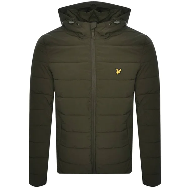 Lyle and Scott Hooded Puffer Jacket Green
