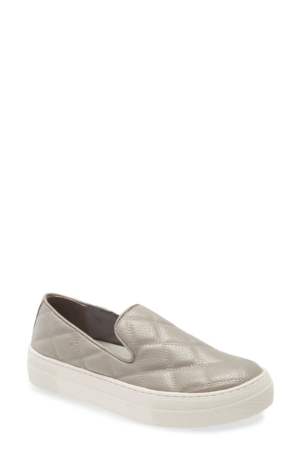 Women's Steve Madden Globe Quilted Slip-On Sneaker - Size 10 M - Grey
