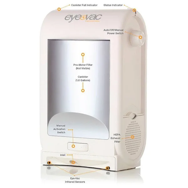 Eye-Vac Pro White Professional Automatic Touchless Stationary Vacuum VA-51003X