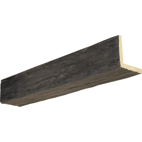 Ekena Millwork BMRW2C0100X040X096ES 10x22W x 4x22H x 8&L 2-Sided (L-beam) Riverwood Endurathane Faux Wood Ceiling Beam - Aged Ash