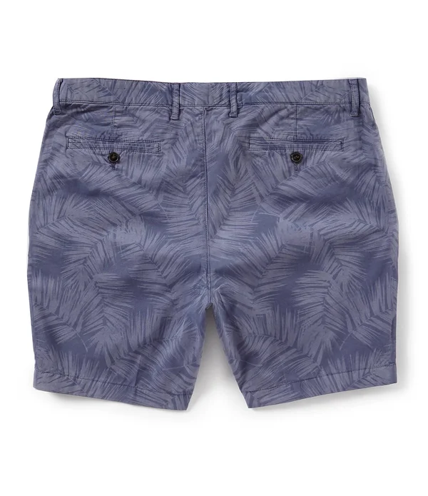 Michael Kors Mens Stretch Floral-Print Casual Walking Shorts - Blue, 30