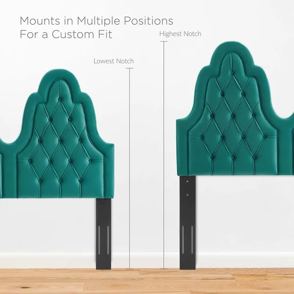 Alexandria Tufted Performance Velvet King Platform Bed - Teal