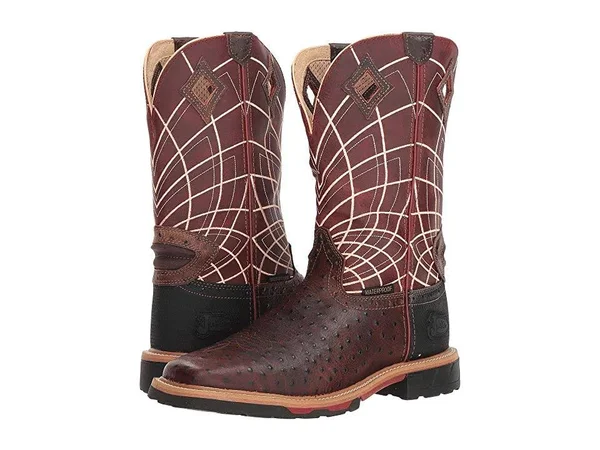 Justin Men's Derrickman Ostrich Print Boot