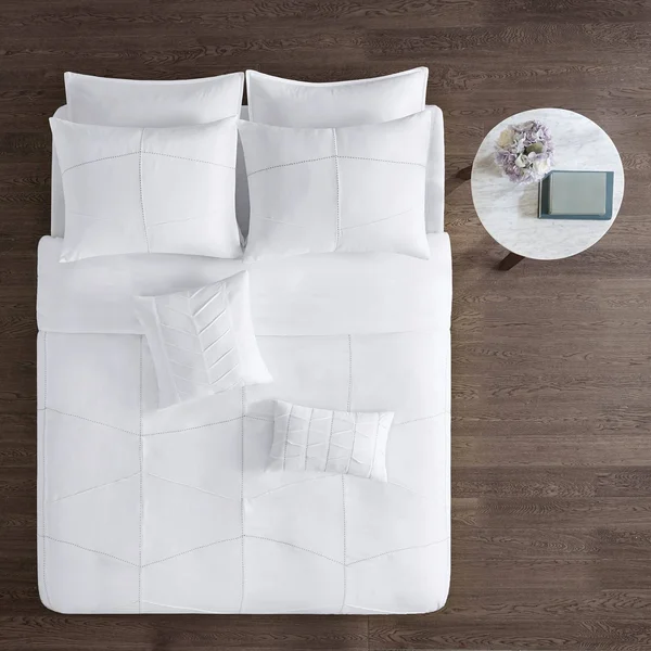 510 Design - Codee 7 Piece Duvet Set - White - King/Cal King