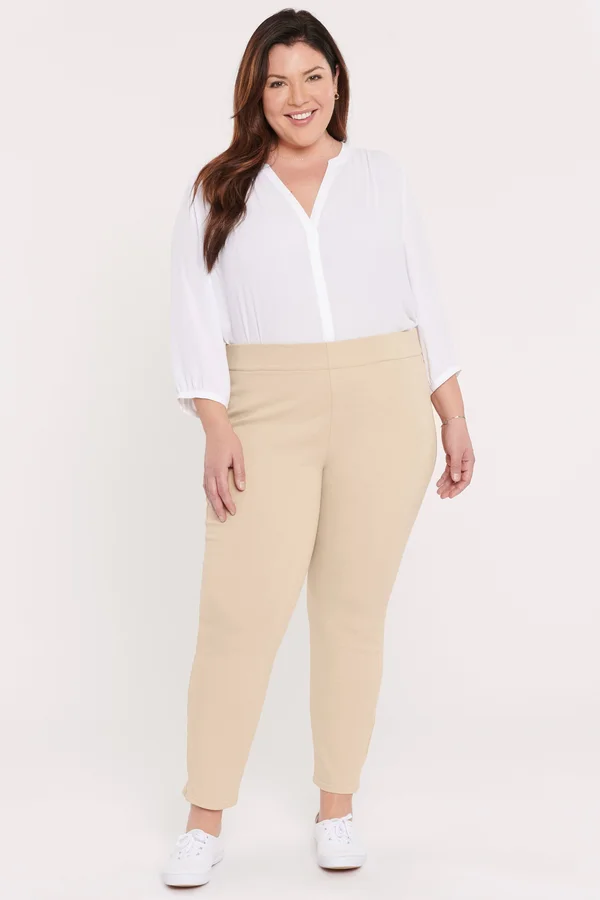 Nydj Women's Skinny Ankle Pull-On Jeans in Plus Size in Marisol Warm Sand - Size: 14W