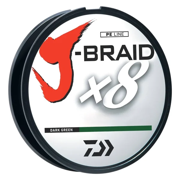 Daiwa J-Braid 8x 3000M Bulk Spool Dark Green - JB8U20-3000DG