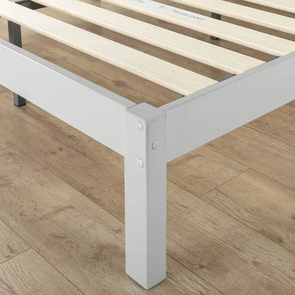 Zinus Wood Country Style Platform Bed with Headboard - No Box Spring Needed, Wood Slat Support, Twin