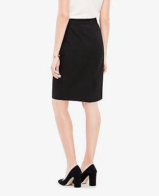 Ann Taylor Seasonless Stretch Seamed Pencil Skirt in Curvy Fit Size 12 Black Women's