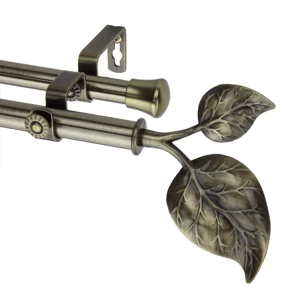 Rod Desyne Antique Brass Ivy Double Curtain Rod 66-In. - 120-In.