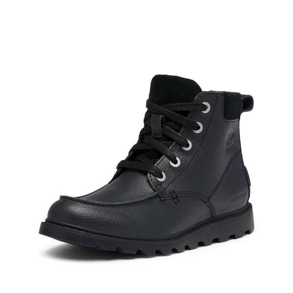 Boy's Sorel Madson Waterproof Moc Toe Boot, Size 1 M - Black
