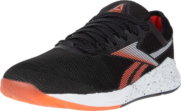 Reebok Men's Nano 9 Training Shoes, Color Black/White/Vivid Orange, 8.5