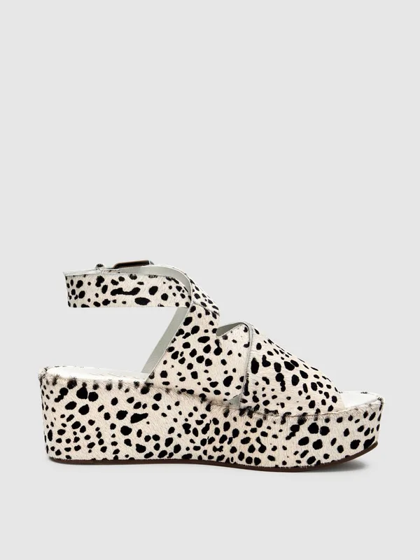 Matisse Runaway Women's Platform - Black, White Spot, 8 M