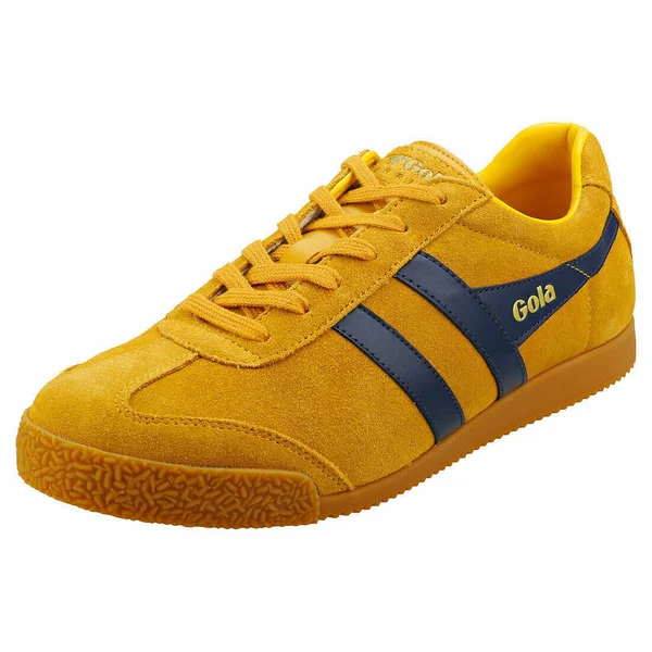 Gola Harrier Sun Navy Gum Mens Suede Trainers, 11 UK