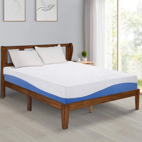 Olee Sleep 10 inch Gel Infused Layer Top Memory Foam Mattress Blue - Cal King