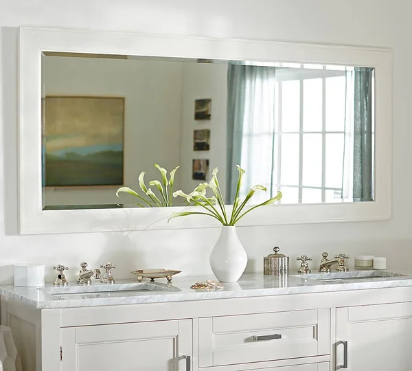 Classic Double Wide Mirror - White - Wall Mirrors - Wall Decor