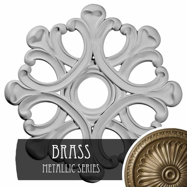 20 7/8x22OD x 3 5/8x22ID x 1x22P Angel Ceiling Medallion (Fits Canopies Up to 4 3/8x22), Hand-Painted Brass