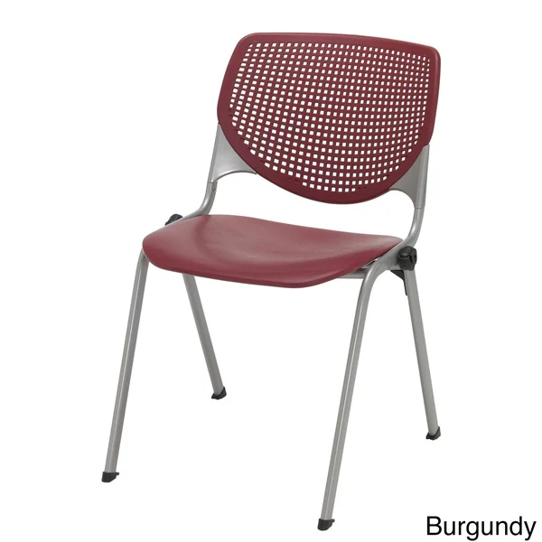 KFI Kool Series Polypropylene Stack Chair with Perforated BACK, White Finish