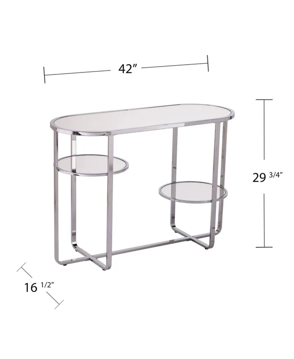 Southern Enterprises Constance Mirrored Console Table with Storage - Silver