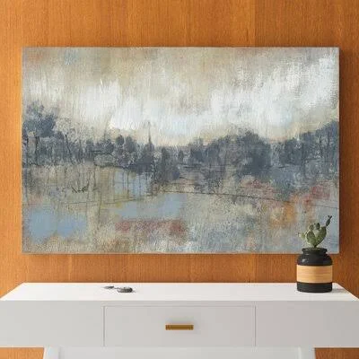Cool Grey Horizon Cool Gray Horizon I by Jennifer Goldberger - Wrapped Canvas Graphic Art Print East Urban Home Size: 26x22 H x