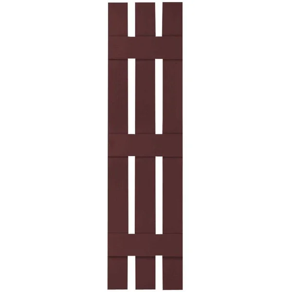 12 inchw x 68 inchh Lifetime Vinyl, Custom Three Board Spaced (3 Batten), Board-n-Batten Shutters, w/Shutter-Loks (Per Pair), Bo