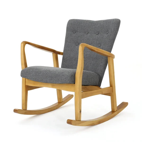 Collin Mid Century Fabric Rocking Chair (Wheat)