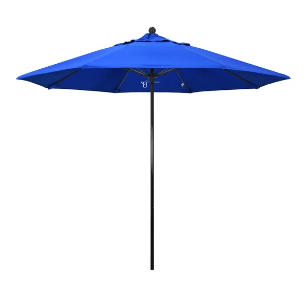 California Umbrella 9& Complete Fiberglass Market Umbrella; Olefin Pacific Blue