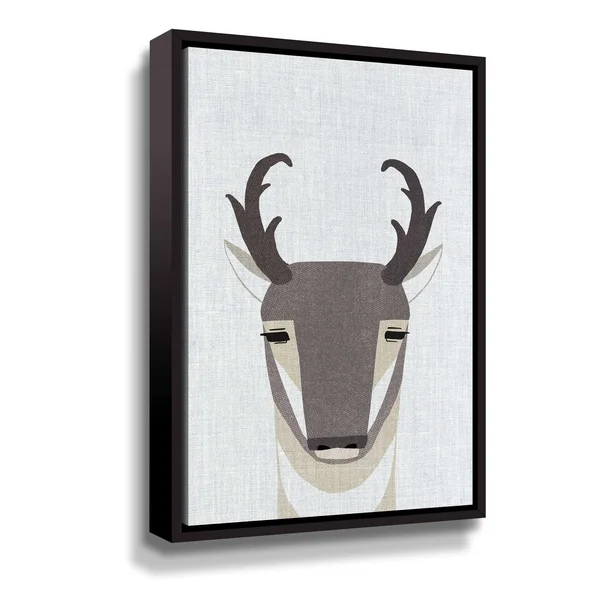 Porch & den Pronghorn Antelope Gallery Wrapped Floater-framed Canvas - 16x24