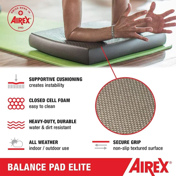 Airex Elite Gym Physical Therapy Workout Yoga Exercise Foam Balance Pad - Gray, Grey