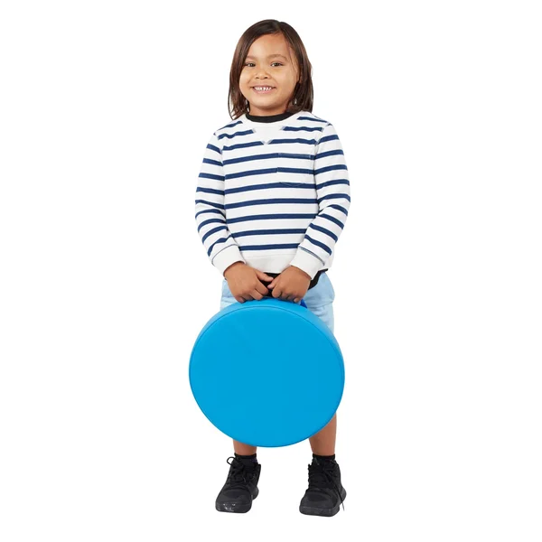 SoftScape Kids& Round Floor Cushions, 4-Piece - Navy/Powder Blue
