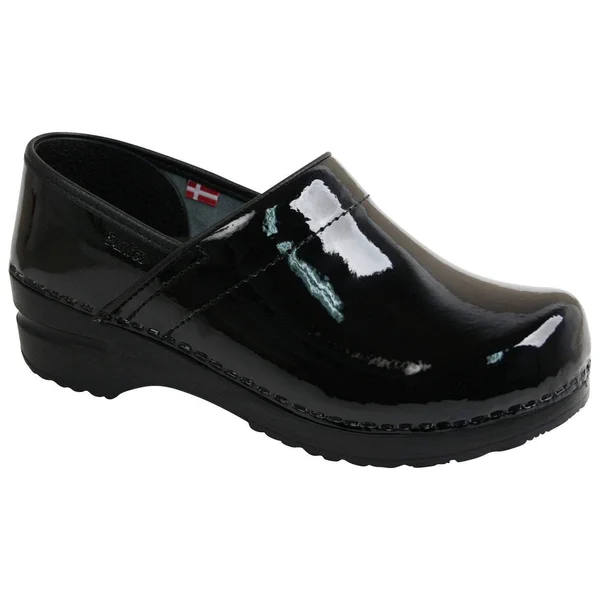 Sanita Women's Professional Patent Clogs Black 40