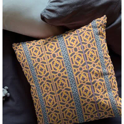 Gerton Square Pillow Cover & Insert Bungalow Rose Color: Brown/Yellow - Size: 18x22 x 18