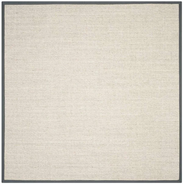 Safavieh NF441B Marble, Grey Natural Fiber 6& x 6& Square Area Rug