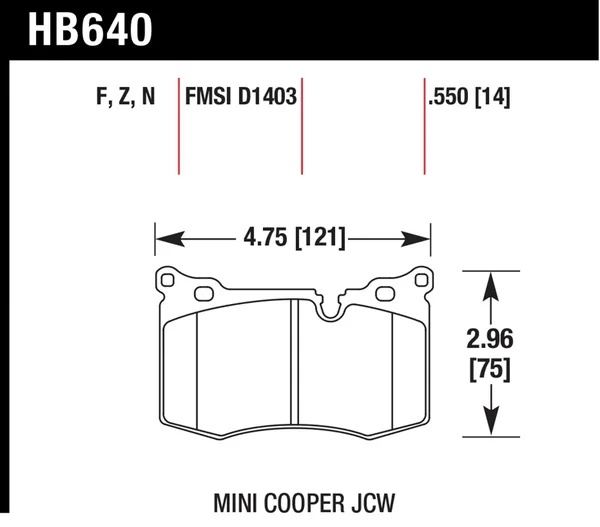 Hawk Performance Ceramic Brake Pads HB640Z.550