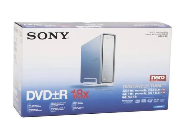 Sony DRX 830U - DVD盧W (盧 DL), DVD-RAM drive - external - USB 2.0 - 48x (CD), 16x (DVD) 48x (CD), 18x (DVD盧), 8x (DVD盧 DL