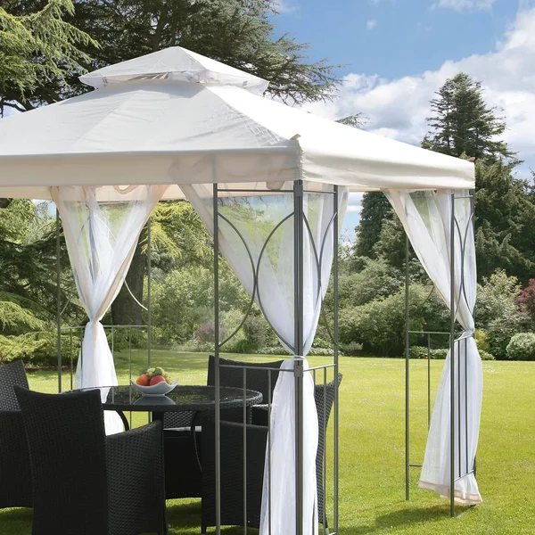 Suntime Polenza Cream Gazebo PA Coating Steel White Net - 98x22