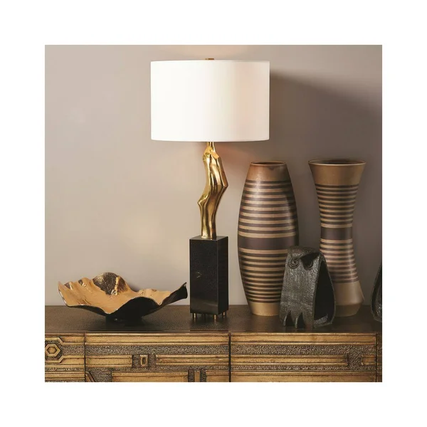 Global Views Wave Platter Crackle - Gold
