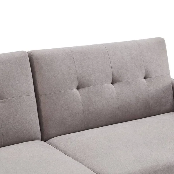 Modern Linen Convertible Folding Futon Sofa Bed for Apartment - Dorm - Grey