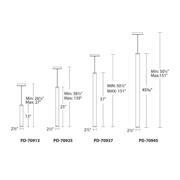 WAC Flare LED Linear Pendant - PD-70945-BK