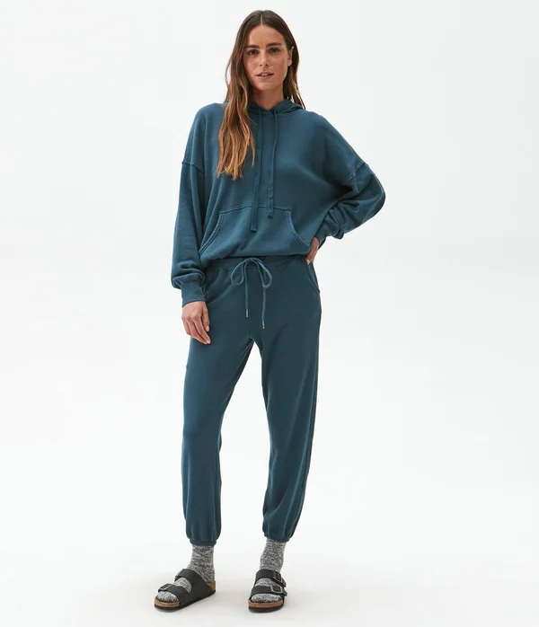 Women's Michael Stars Cozy Terry Sweatpants, Size Large - Green
