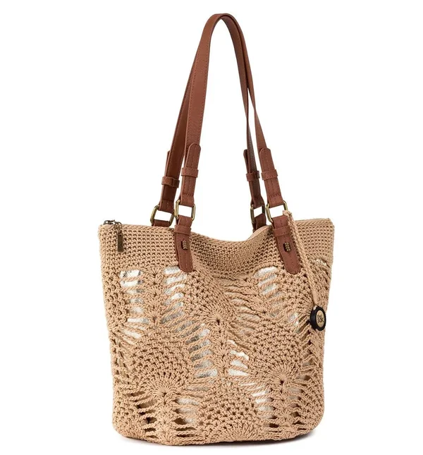 The Sak Silverwood Crochet Shopper Bag - Denim Static