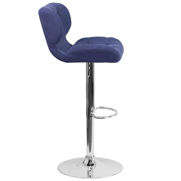 Flash Furniture Contemporary Tufted Adjustable Height Barstool with Chrome Base - Brown Fabric