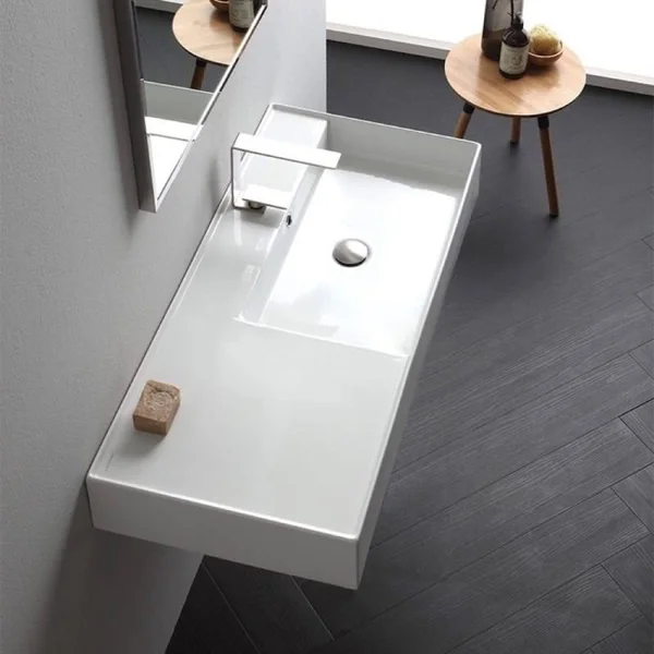 Scarabeo Teorema 2 5120-No Hole Bathroom Sink - White