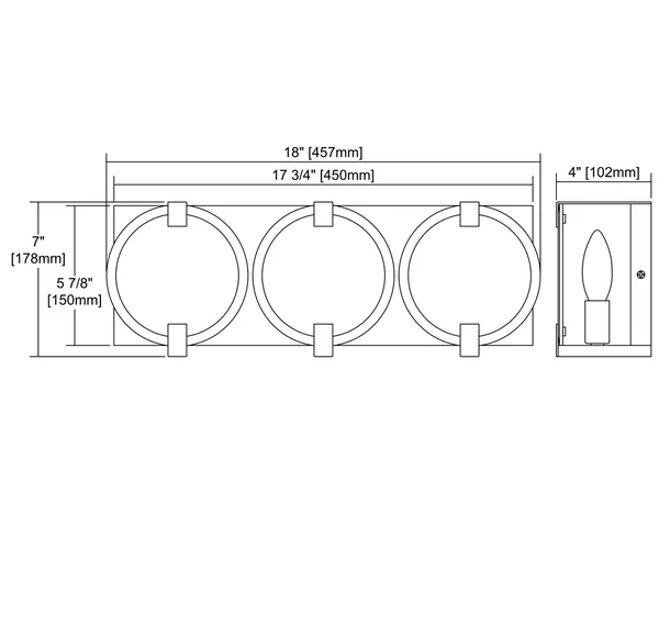 Elk Lighting 81341/3 Clasped Glass 3 Light Vanity in Polished Chrome