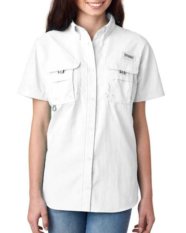 Columbia 139655 Women's PFG Bahama Short Sleeve Shirt - White 2x