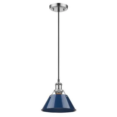Weatherford 1 - Light Single Cone Pendant Trent Austin Design Finish: Pewter, Shade Color: Navy Blue, Size: 7x22 H x 7x22 W x 7x