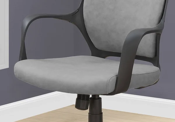 26x22 x 25x22 x 96x22 Grey Foam Polypropylene Microfiber High Back Office Chair
