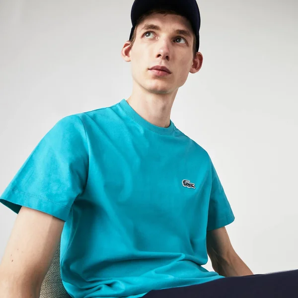 Lacoste Men's Embroidered Animal-Print Croc Logo T-Shirt - Reef/Frog