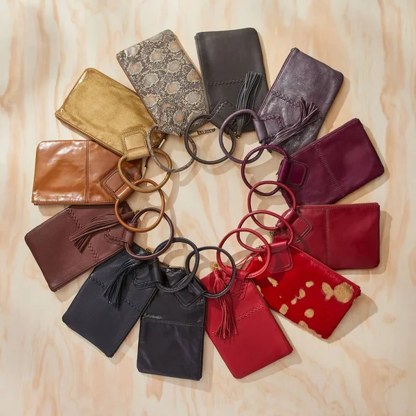 Hobo: Sable Wristlet in Gold Leaf Cow Hide
